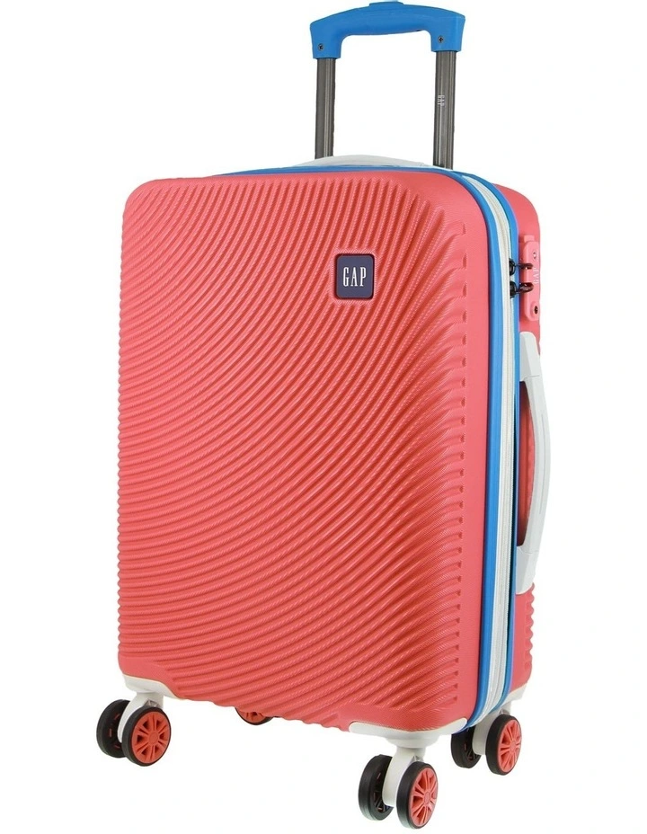 Stripe 56cm Hard-Shell Cabin Suitcase in Coral