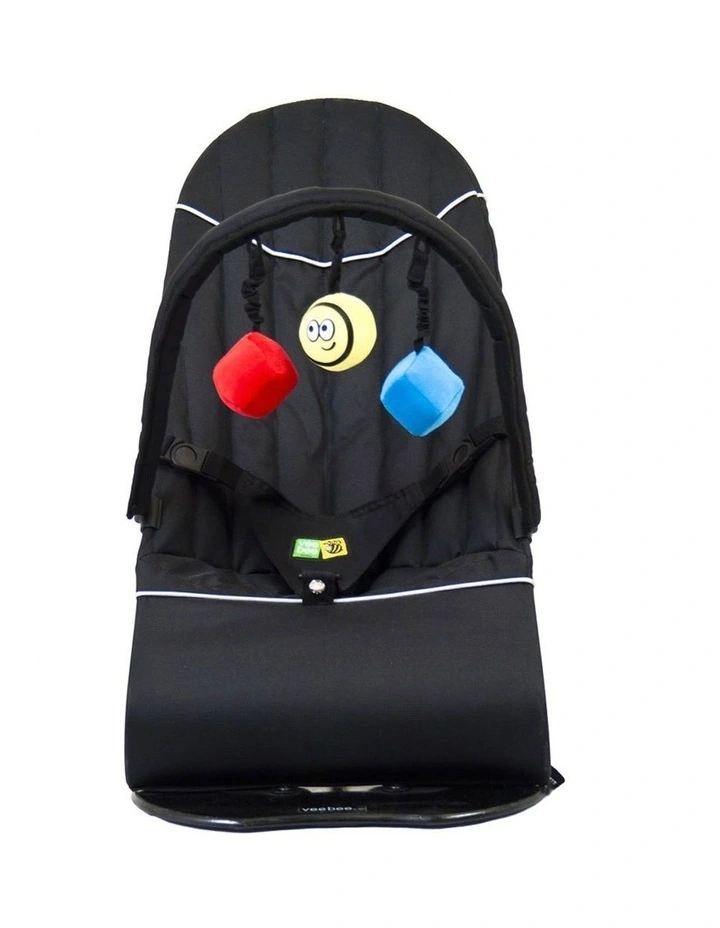 Vee Bee Baby Minder Cushioned Rocker/Bouncer for Infant Seat/Chair w/Toys Black