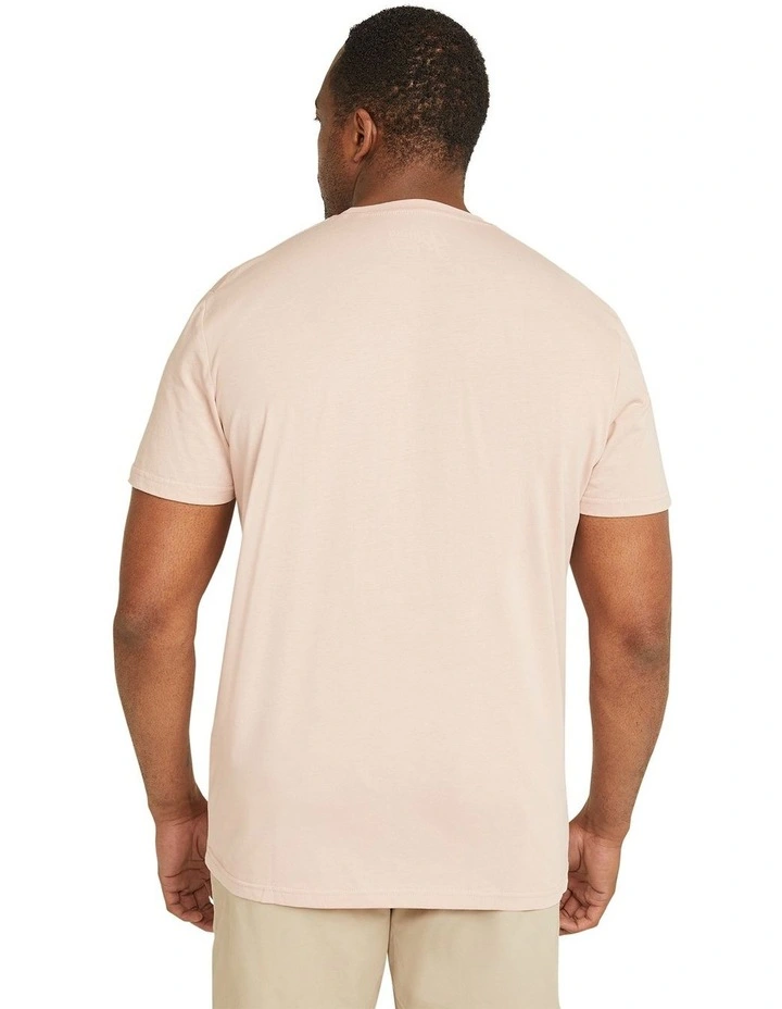 Abstract Print Crew Neck Tee in Light Pink