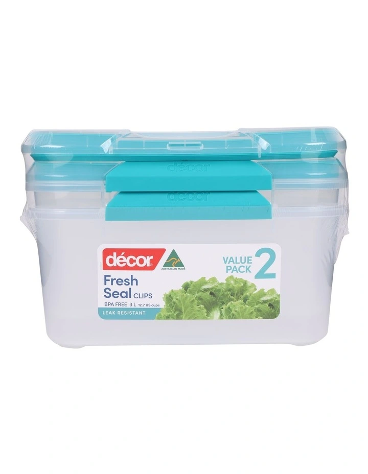 Fresh Seal Clips Oblong 3L 2 Pack in Clear