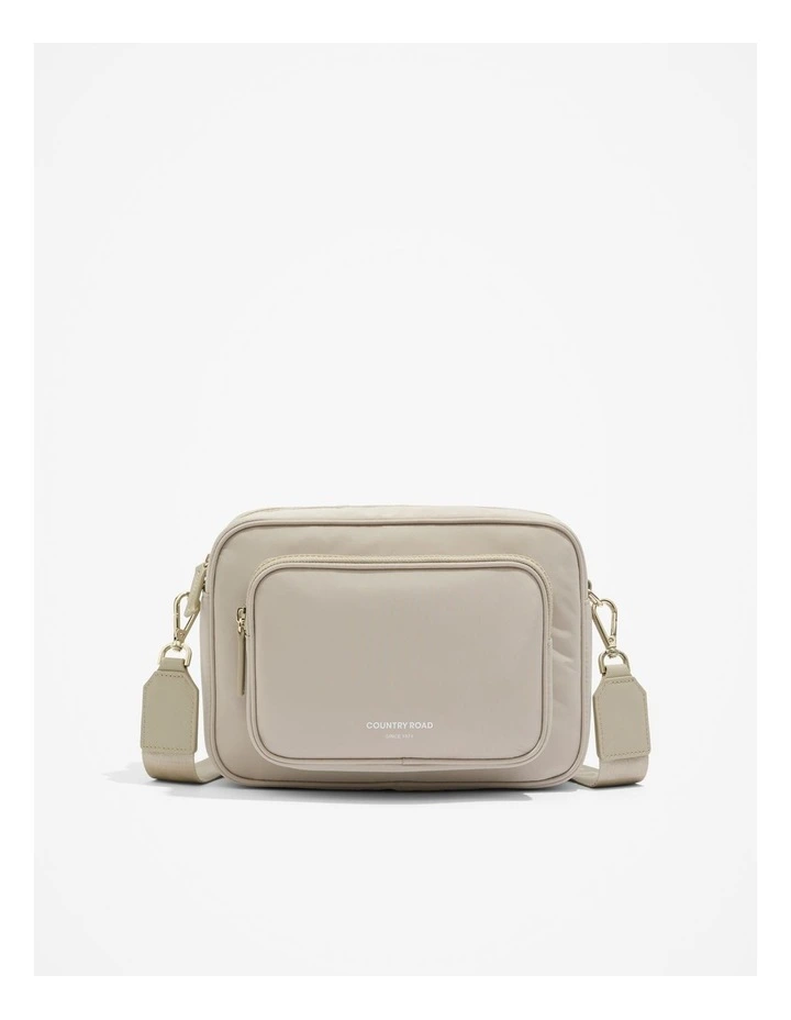 Recycled Polyester Soft Crossbody Bag in Sand