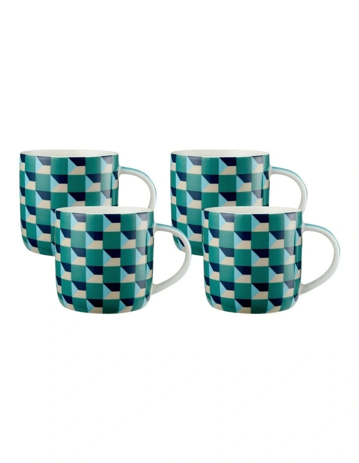 Syracuse Mugs Set of 4 Gift Boxed 480ml in Navy