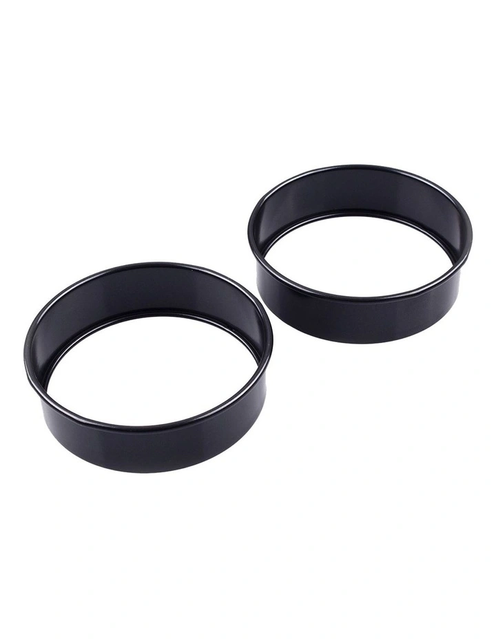 Non-Stick Large Egg/Crumpet Rings Set Of 2 in Black