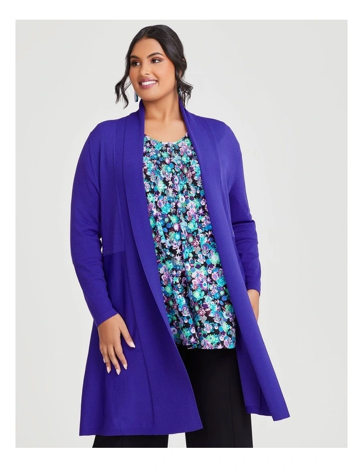 Endeavour Natural Cardigan in Purple