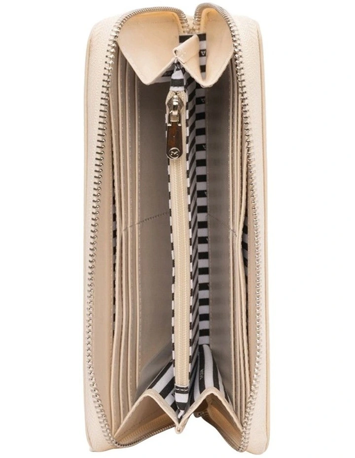 Eden Nylon Long Wallet in Cream