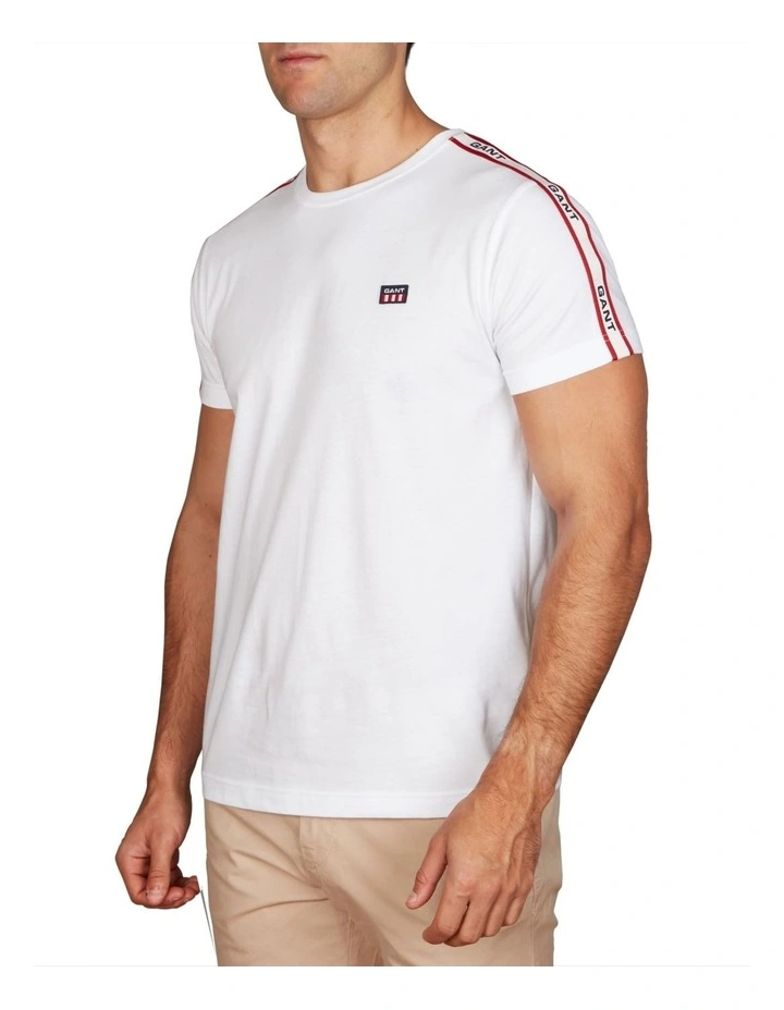 Shoulder Tape T-shirt in White