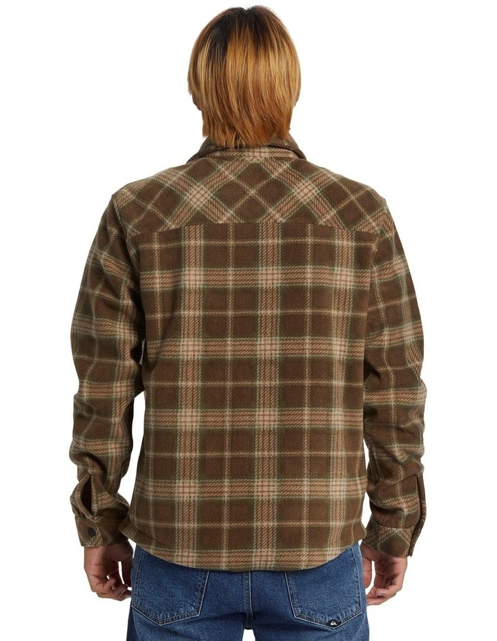 Surf Days Long Sleeve Fleece Shirt in Dark Brown