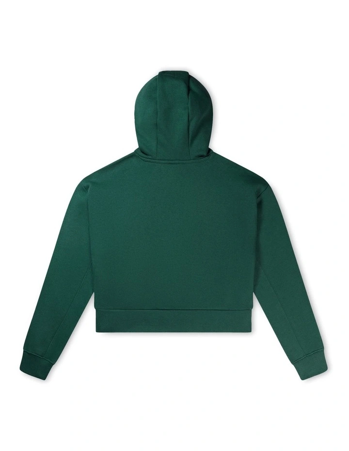 Lacase Crop Hoodie in Dark Green