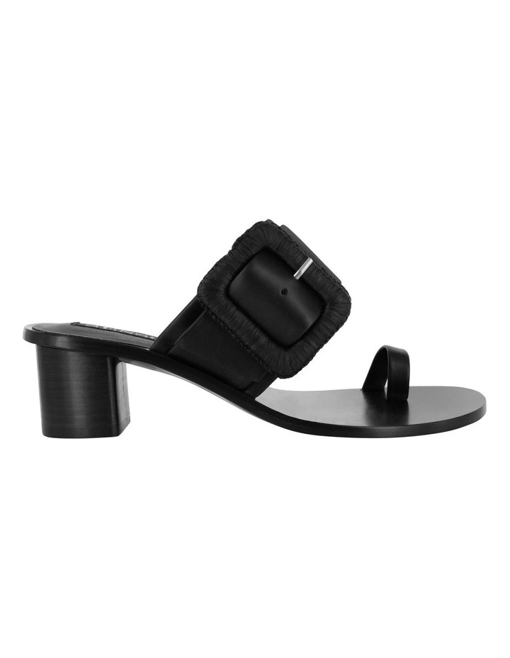 Lorena I Heeled Mules in Black