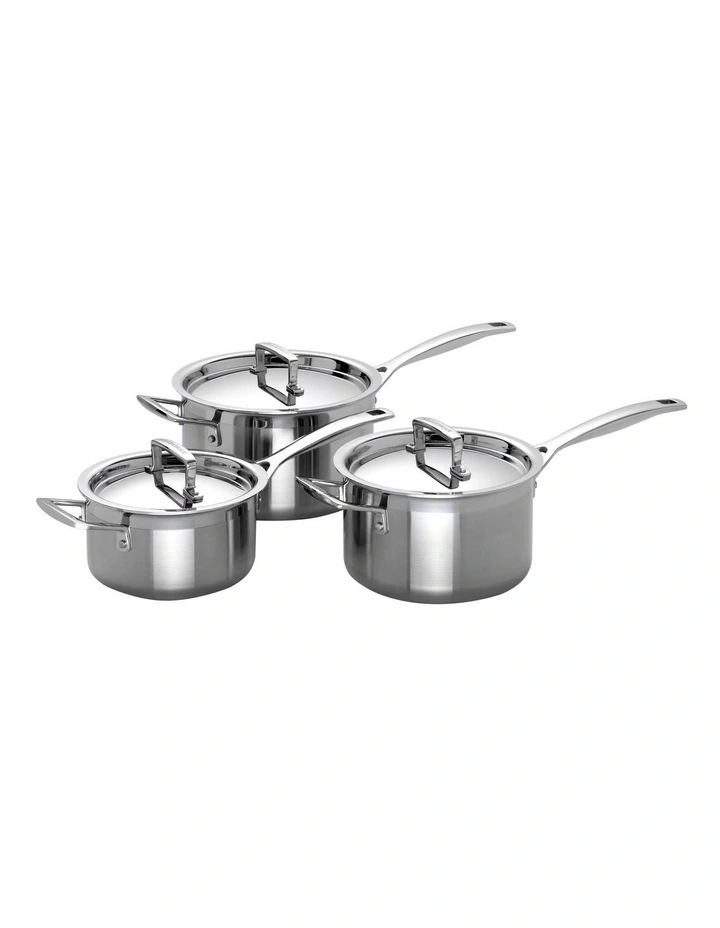 Classic 3-Ply Stainless Steel 3pc Saucepan Set