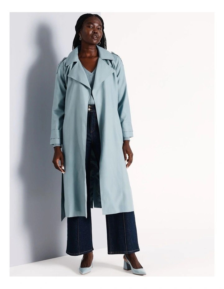 Lightweight Duster Trench in Teal