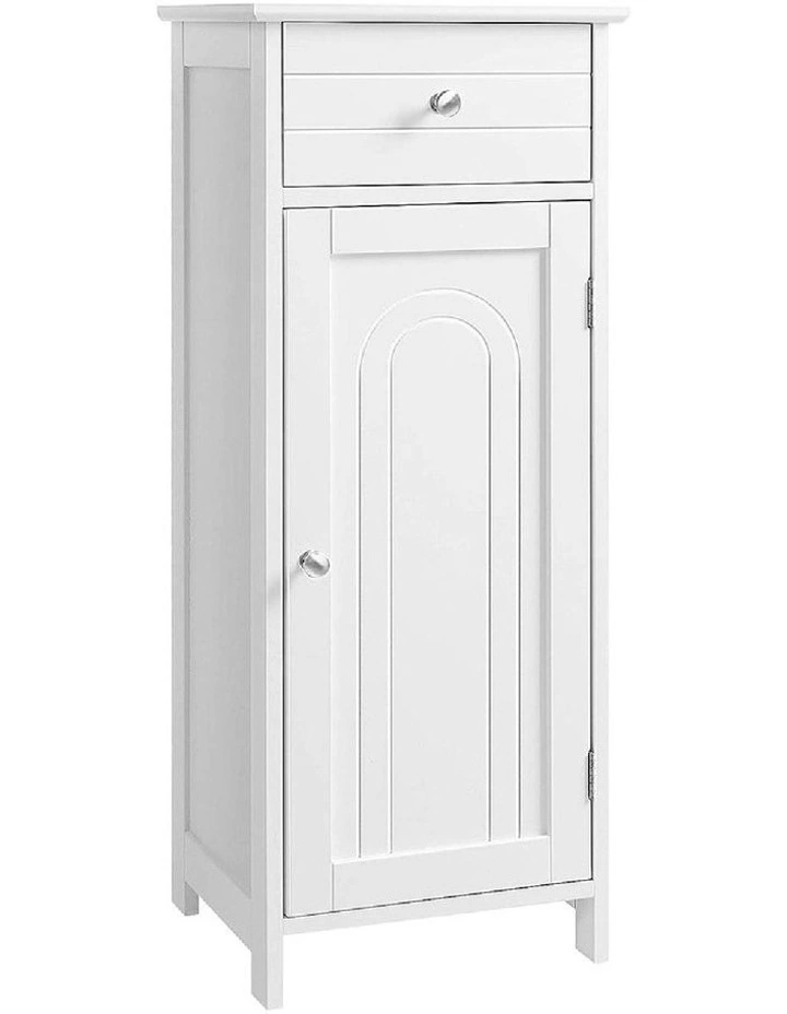 Floor Cabinet with 1 Door and Drawer in White
