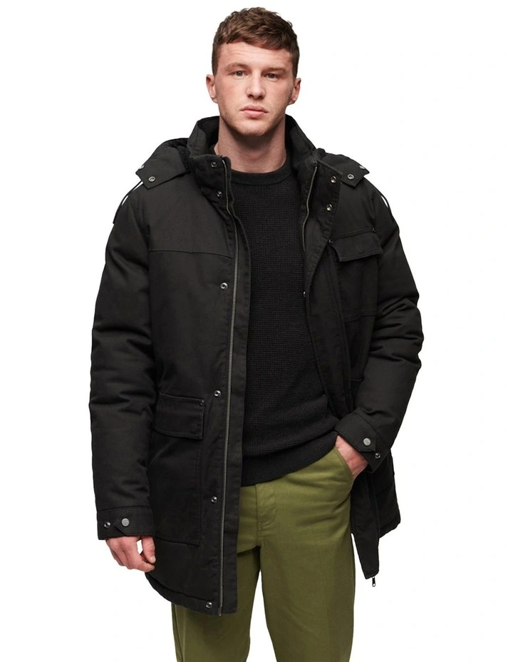 Workwear Hooded Parka in Noir