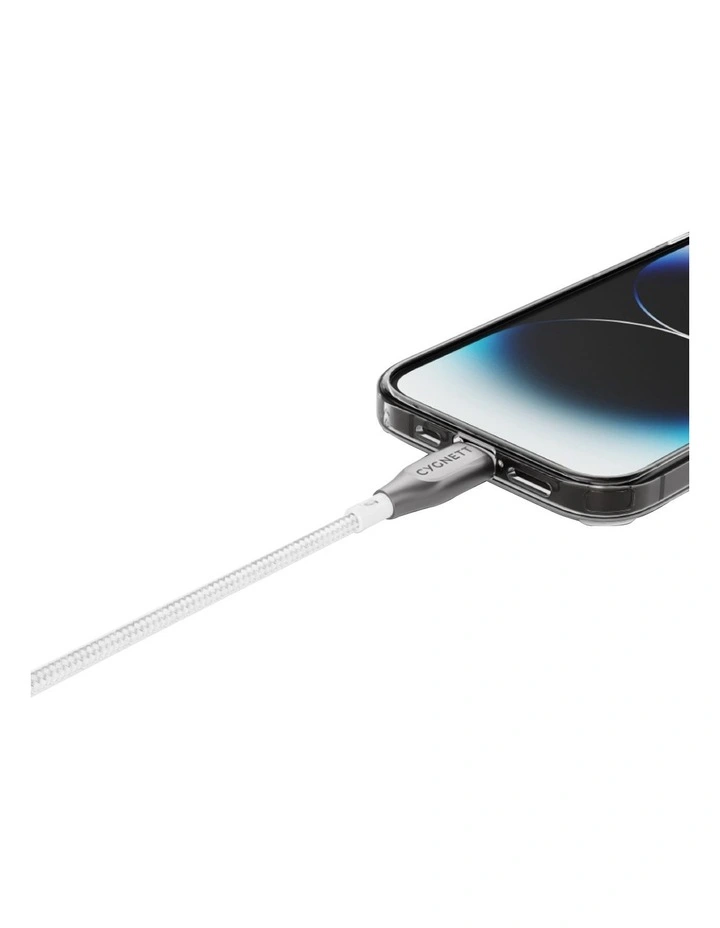 Armoured Lightning to USB A Cable 1m in White
