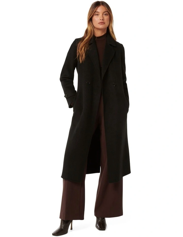 Carter Felled Seam Coat in Black