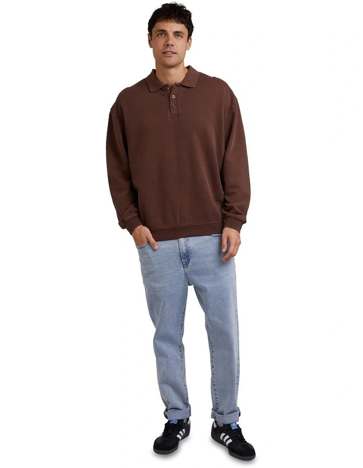Chase Fleece Sweater in Chocloate