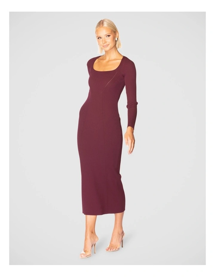 Guisepina Knit Dress in Burgundy