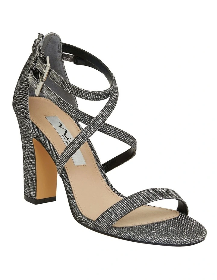 Shari Silver/Black Sandals