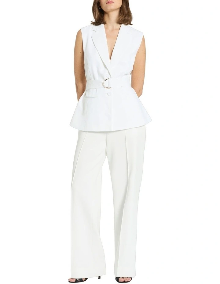 Chantal Sleeveless Jacket in Ivory