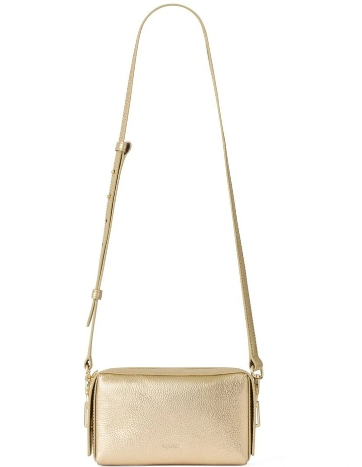Pia Leather Crossbody Bag in Gold
