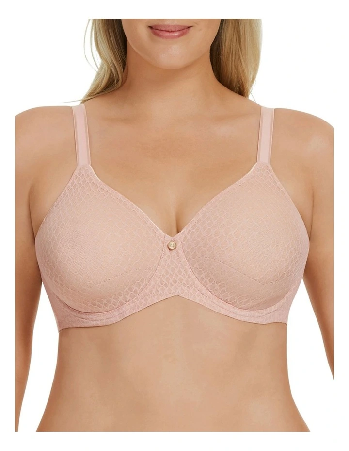 Curves Lift & Shape Mesh T-shirt Bra in Nude Lace