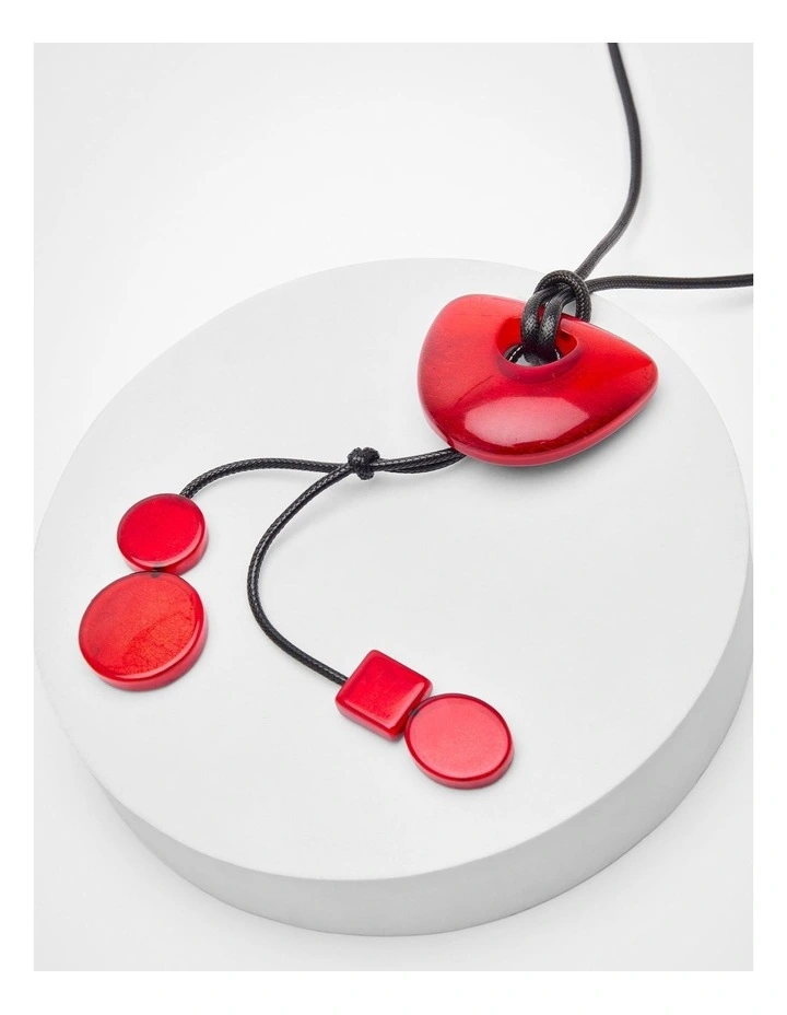 Resin Toggle Necklace in Red