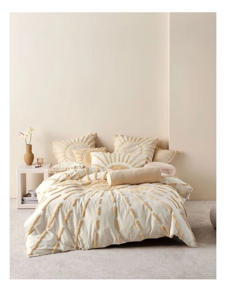Emerge Quilt Cover Set in Pale Peach