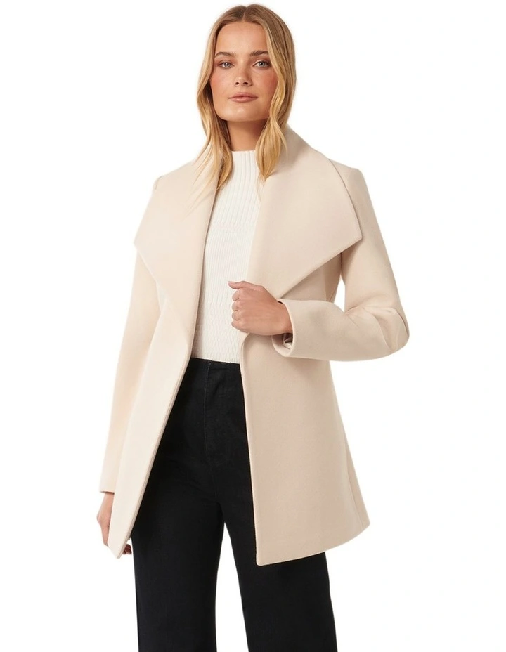 Steph Wrap Coat in Cream