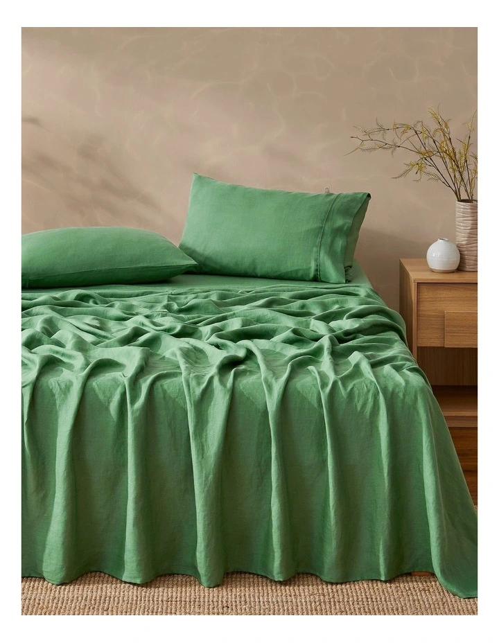Vintage Washed Hemp Linen Sheet Set in Eden