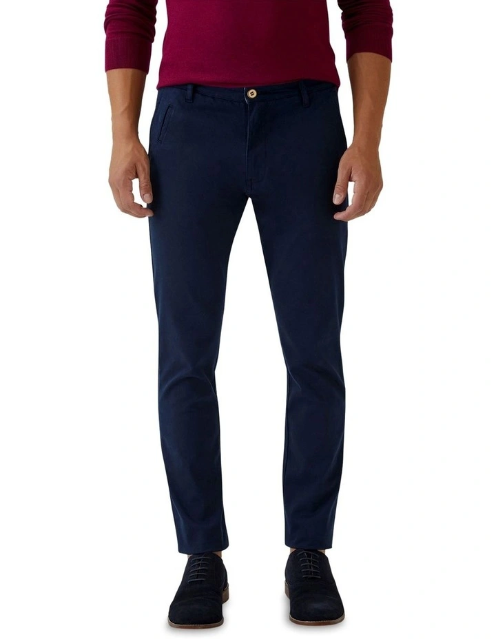 Stretch Skinny Fit Organic Cotton Chinos in Navy