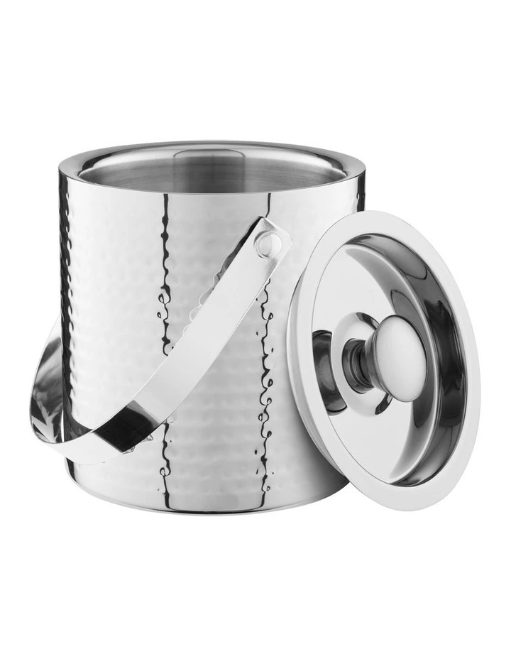 Cocktail & Co Lexington Hammered Ice Bucket Gift Boxed 1.5L in Silver