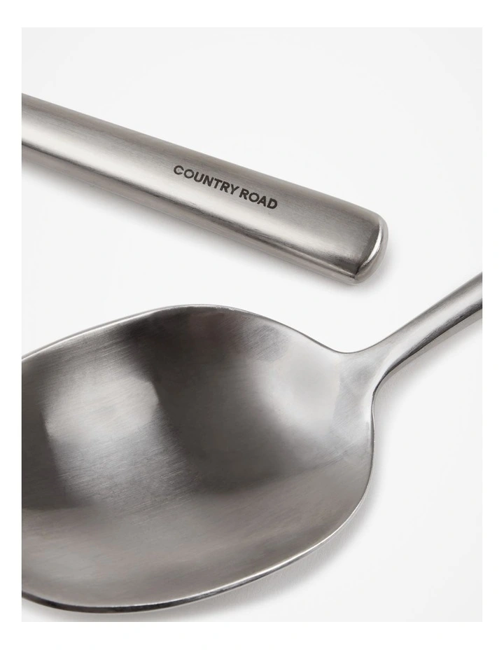 Nolan Salad Servers in Brushed Steel