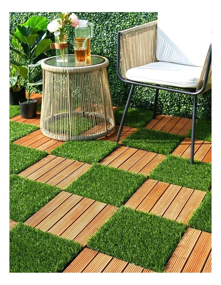 Garden Backyard Flooring Wooden Decking Tiles 11 Pieces in Coffee