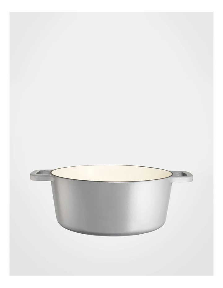 ID Cast Iron Casserole with Lid 28cm 5.9lt - Gloss Steel Grey