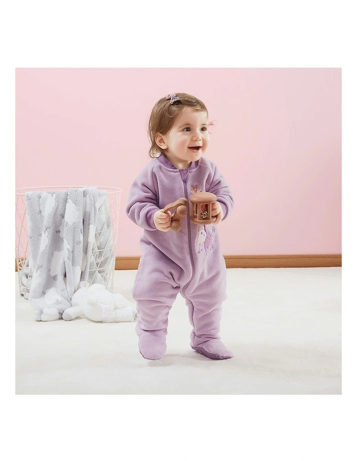 Lined Polar Fleece Blanket Sleeper in Giraffe