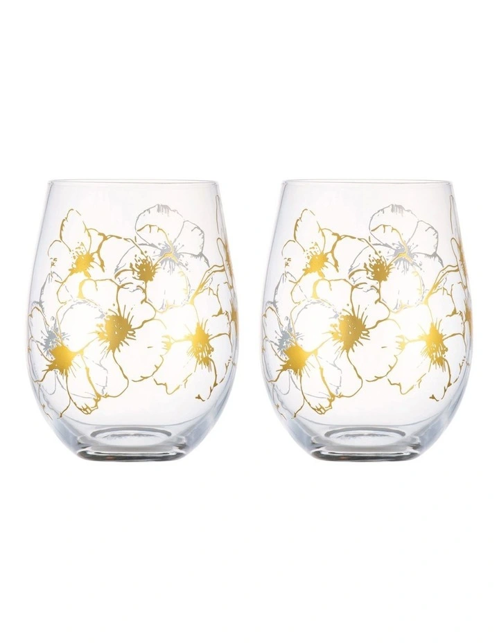 Stemless Glass Gift Box Set of 2 560ml in Clear