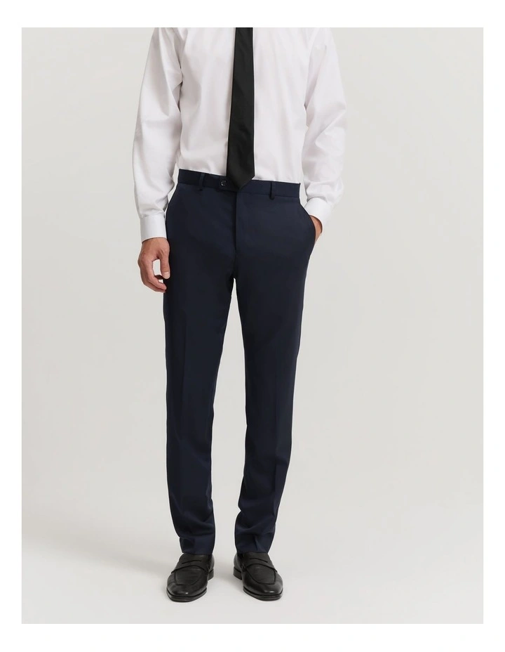 Slim Fit Australian Wool Travel Pant in Navy