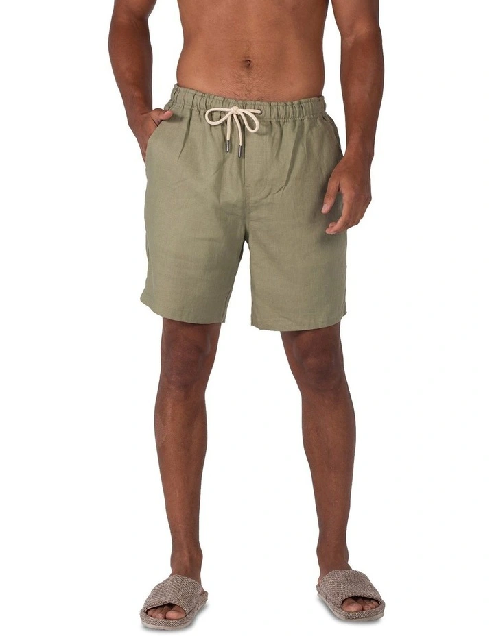 Linen Shorts in Olive