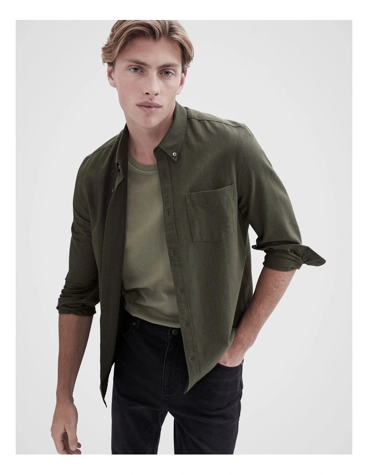 Oxford Regular Fit Shirt in Khaki