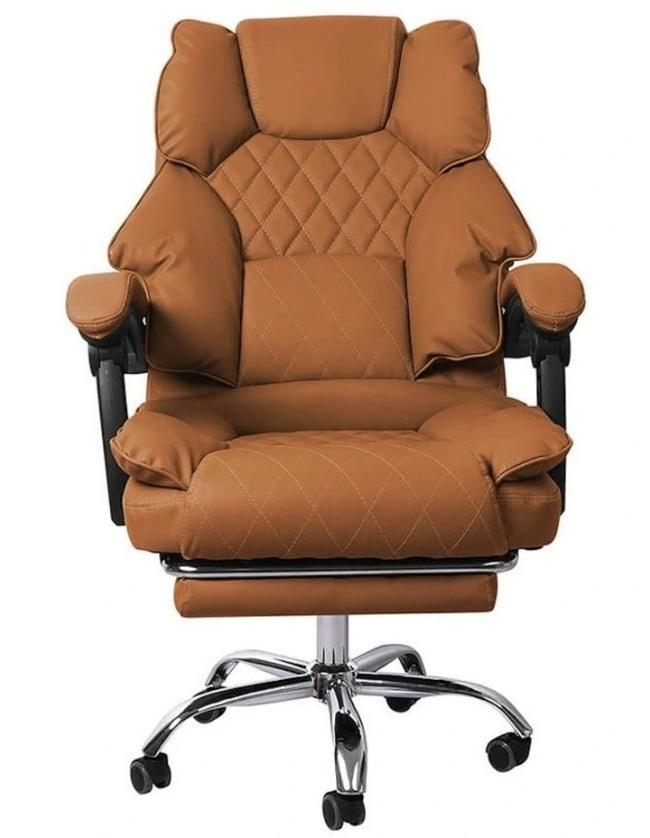 Office Chair with Footrest in Brown