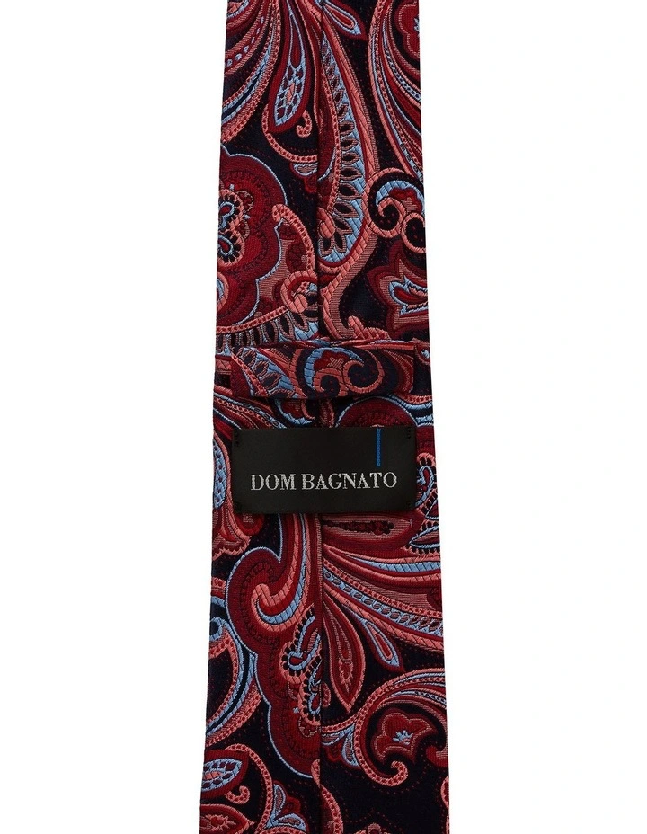 Raso Paisley Silk Tie in Red