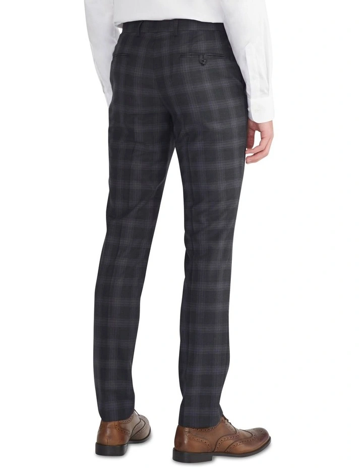 Slim Suit Check Pant in Grey