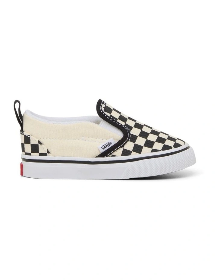 Classic Slip On V Infant Sneakers in Black/White