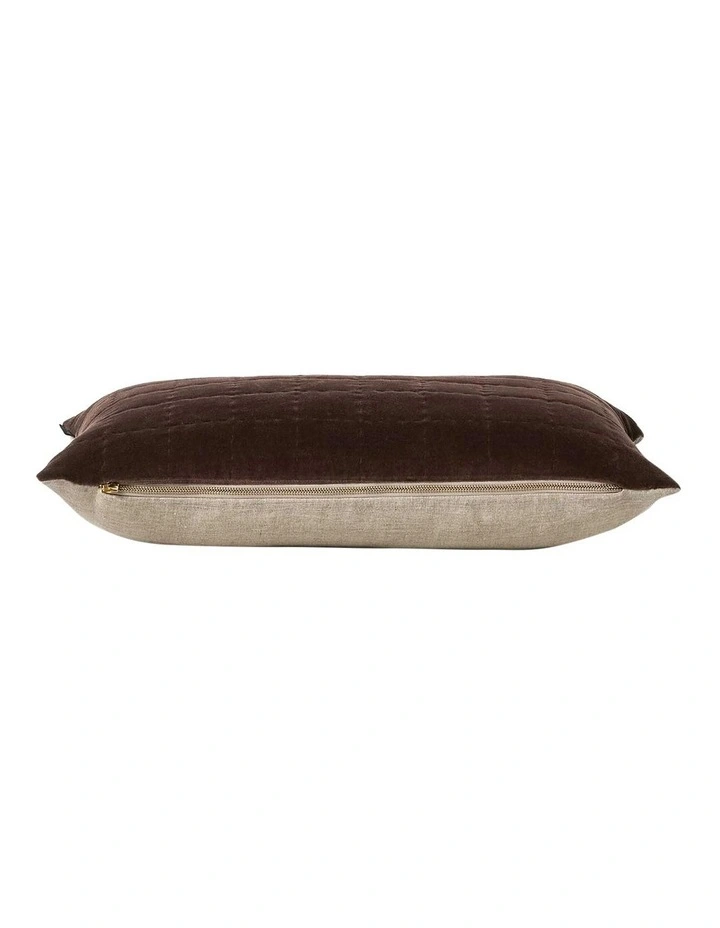 Luxury Velvet Quilted Cushion in Chocolate