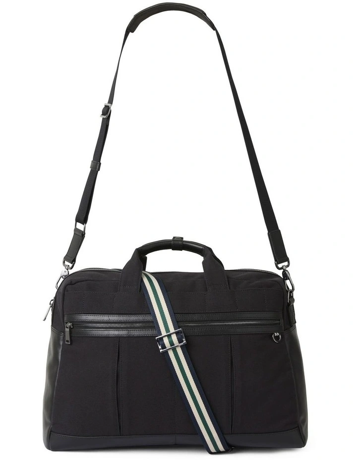 Marius Leather Trim Holdall in Black