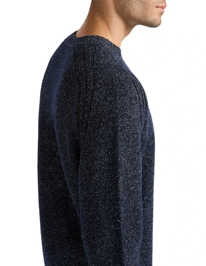 Jens Merino Silk Knit in Navy Marle
