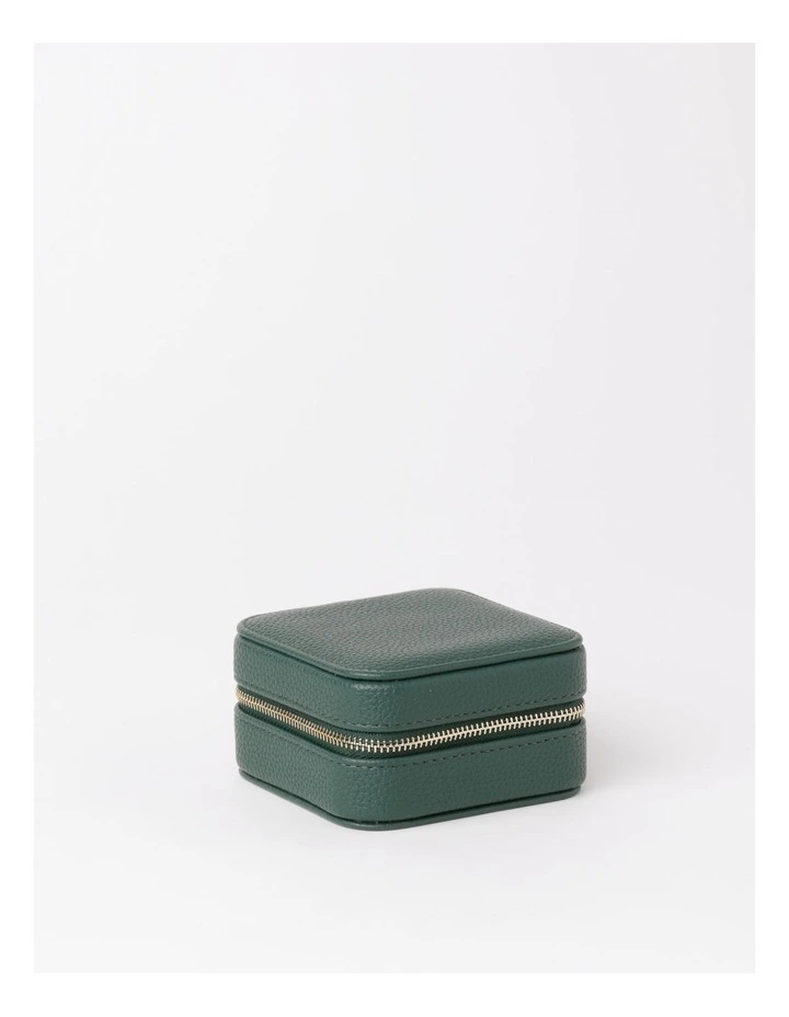Square Zip Around Jewellery Box in Green