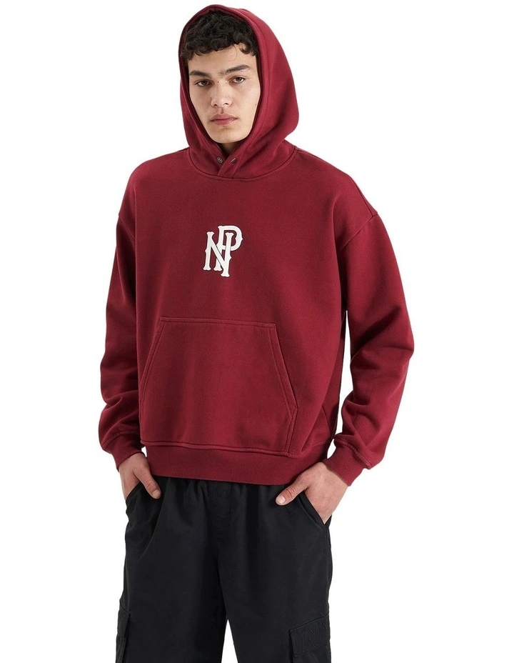 Pursuits Heavy Box Fit Hooded Sweater in Red