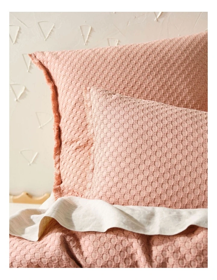 Raquelle Quilt Cover Set in Pink Clay