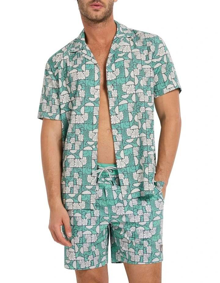 Flower Power Shirt in Green Multi